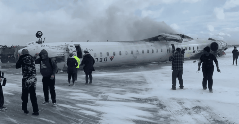 Delta Airlines Plane Crashes at Toronto Pearson Airport