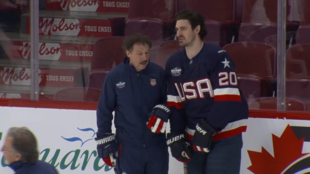 Guy Gaudreau joins US team for practice at the 4 Nations Face-Off