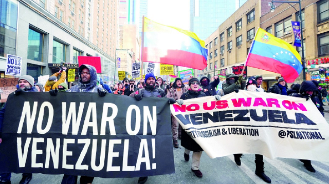 Thousands Protest US Venezuela Action
