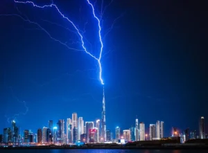 Dubai’s Burj Khalifa Hit by Stunning Lightning Strike