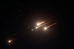 Fire rains in the sky of Tel Aviv