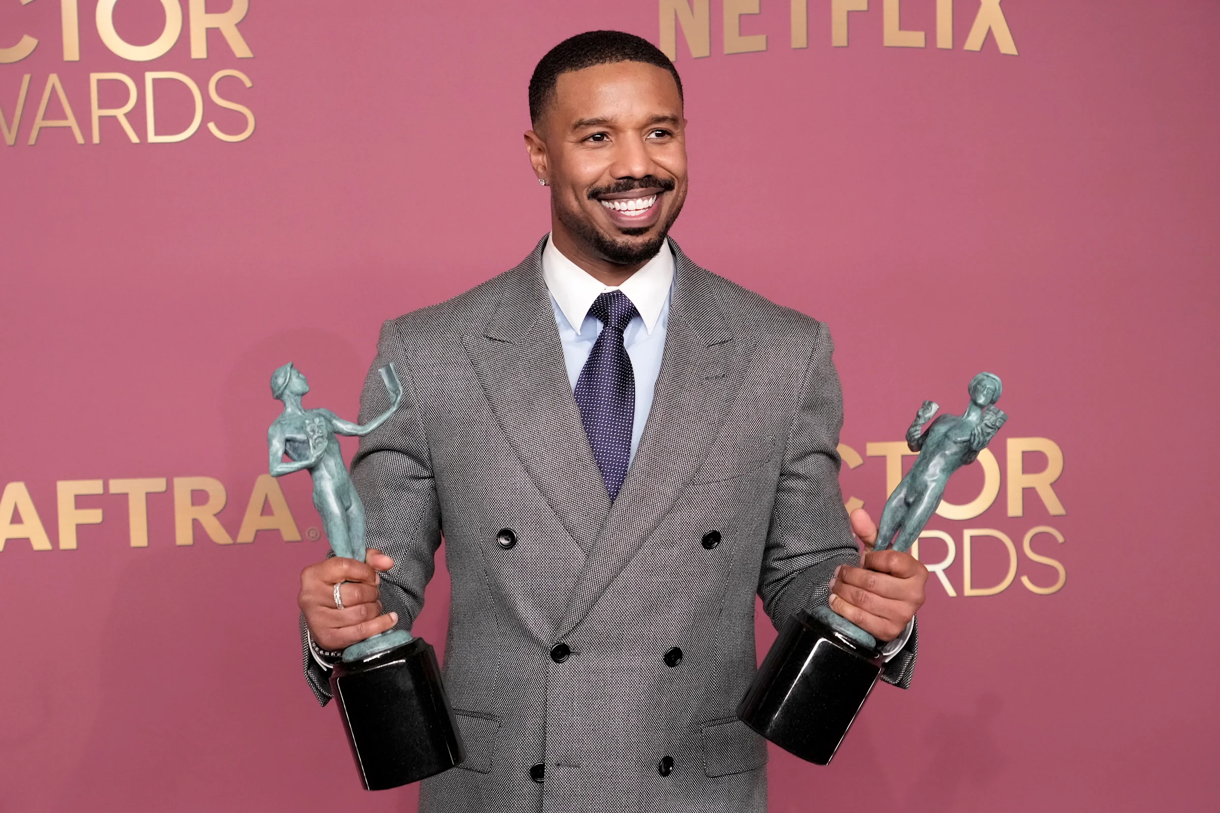 Michael B. Jordan and Keri Russell Shine at SAG Actor Awards